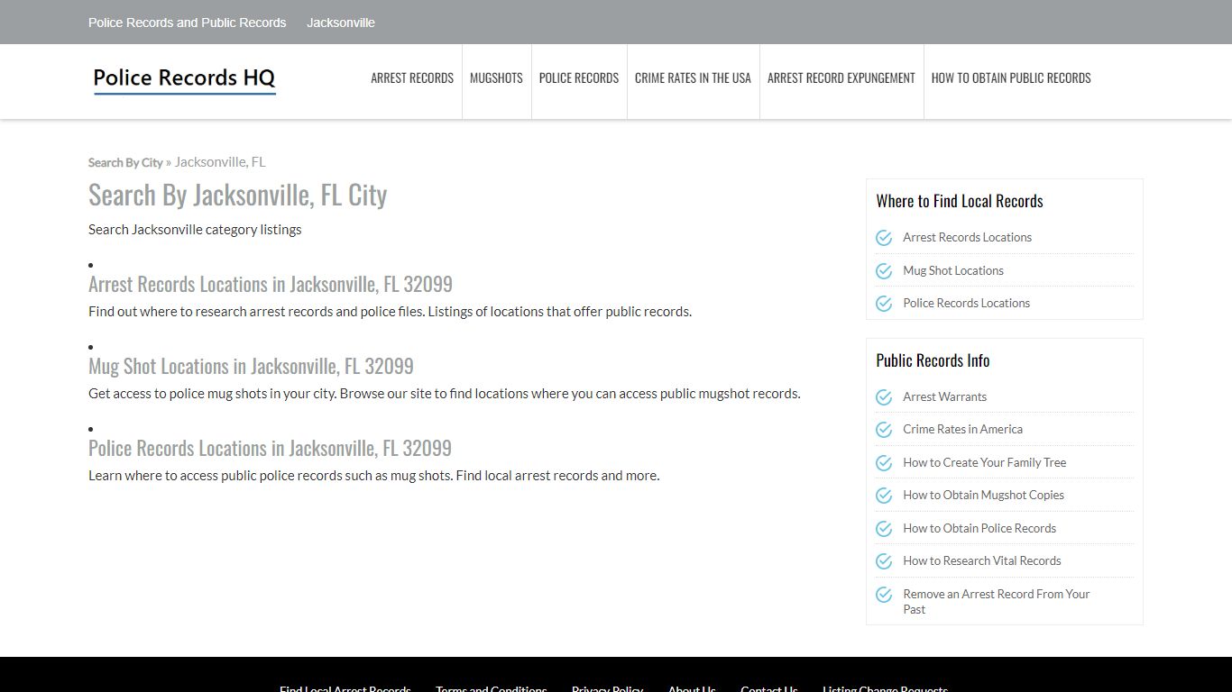 Police Records in Jacksonville, FL